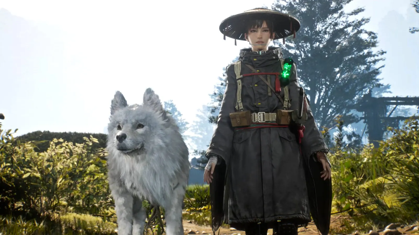 Emma and Koo standing together in the wilderness.