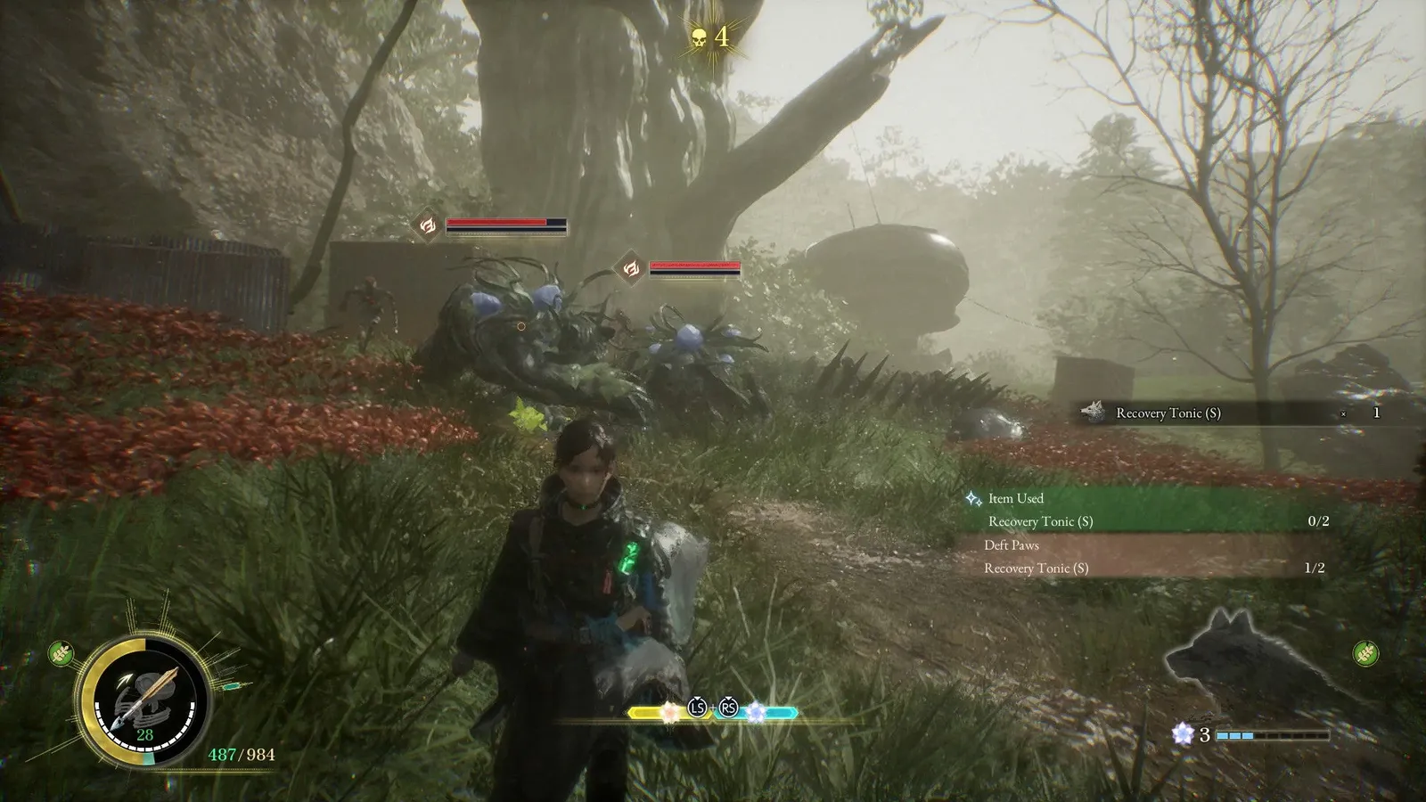 Emma fights Malefacts and golems in the Ogouchi Buffer Zone.