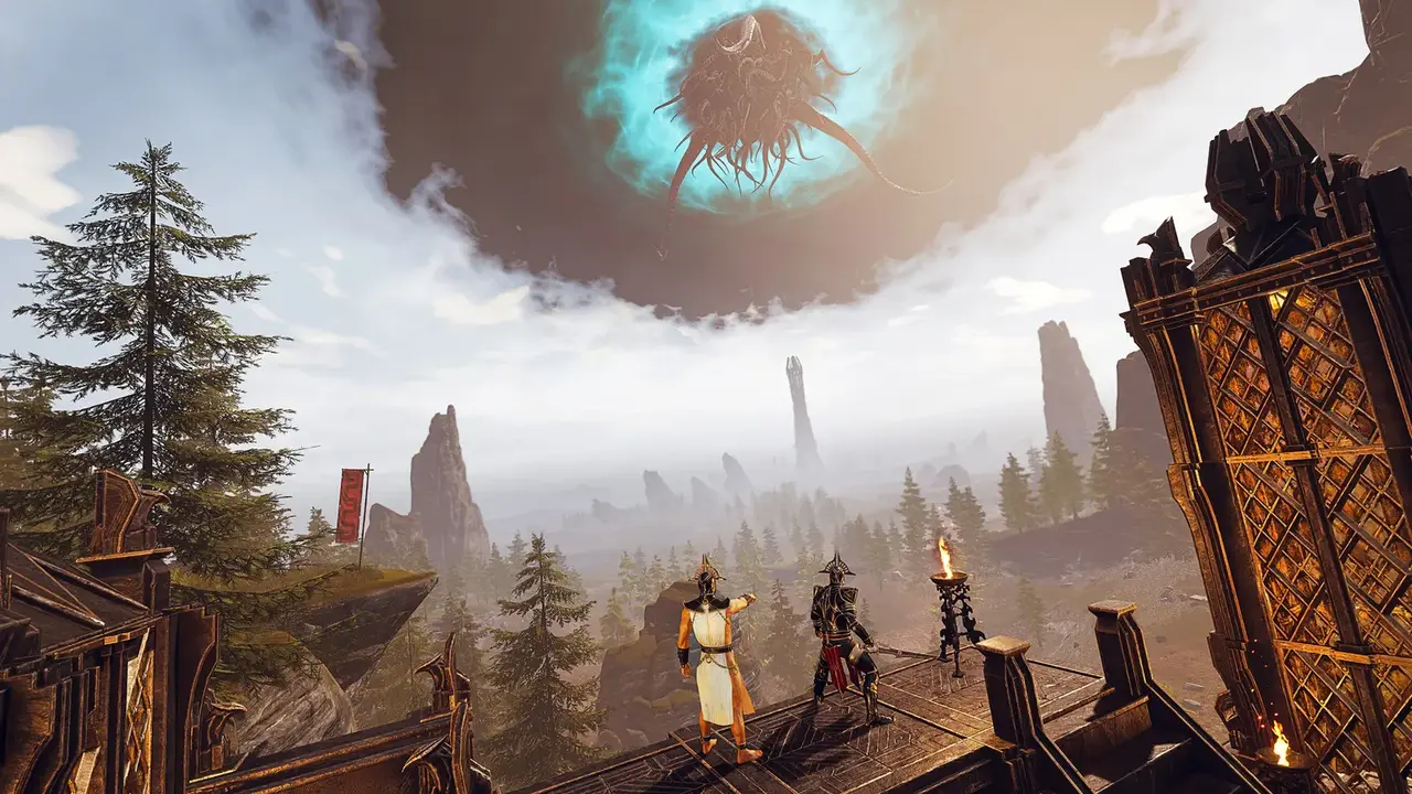 Official Conan Exiles Enhanced screenshot from the Steam store page — the open-world survival sandbox this guide compares.