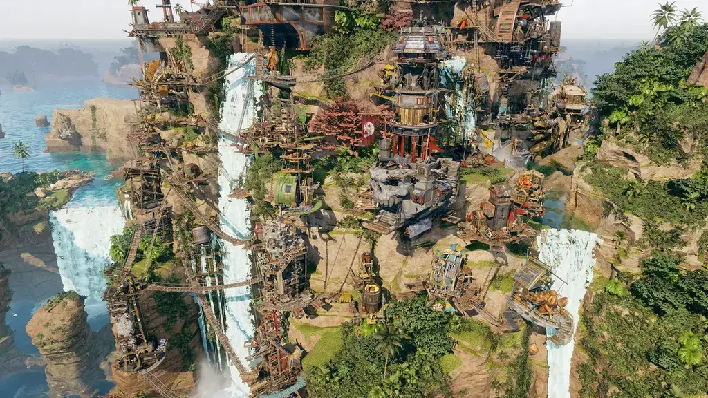 Corsair Cove settlement build — trading post structures