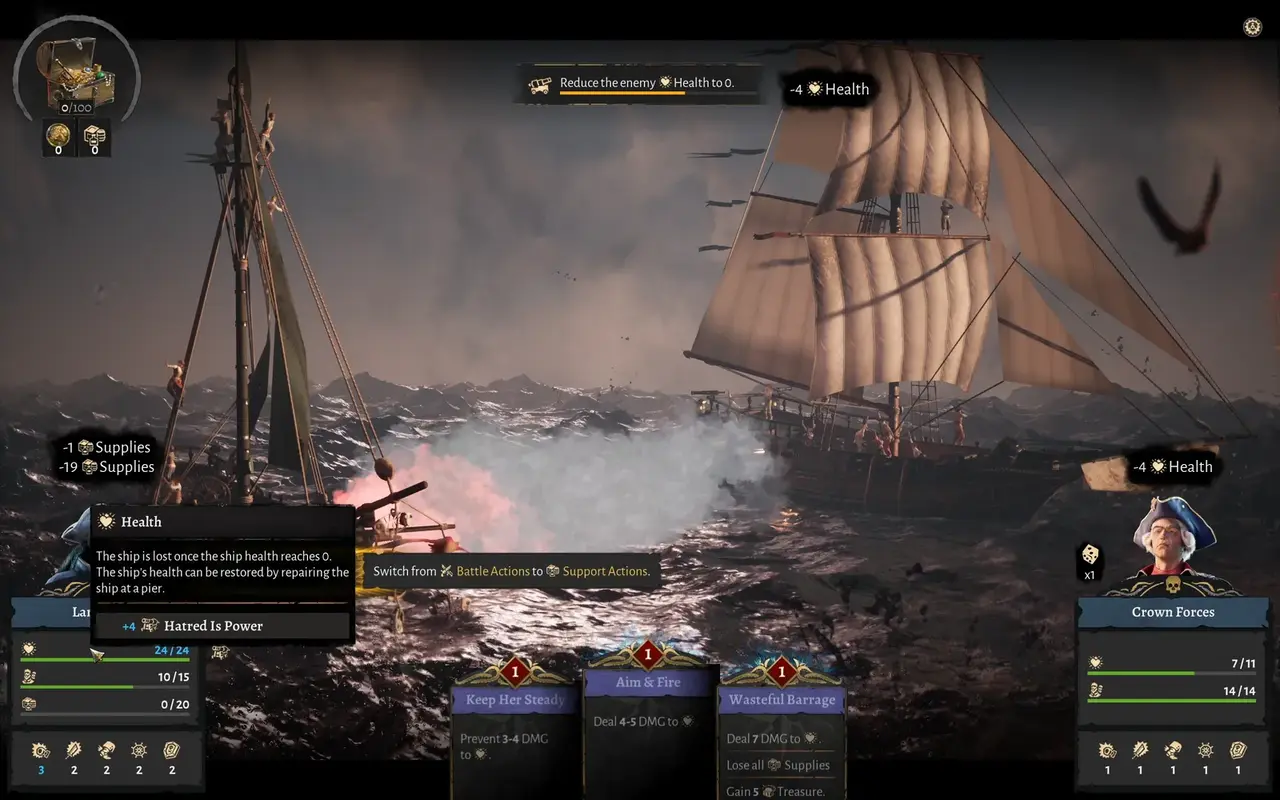 Corsair Cove pirate battle — enemy crew boarding