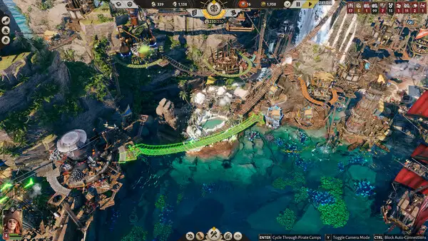 Corsair Cove — pirates manning the settlement
