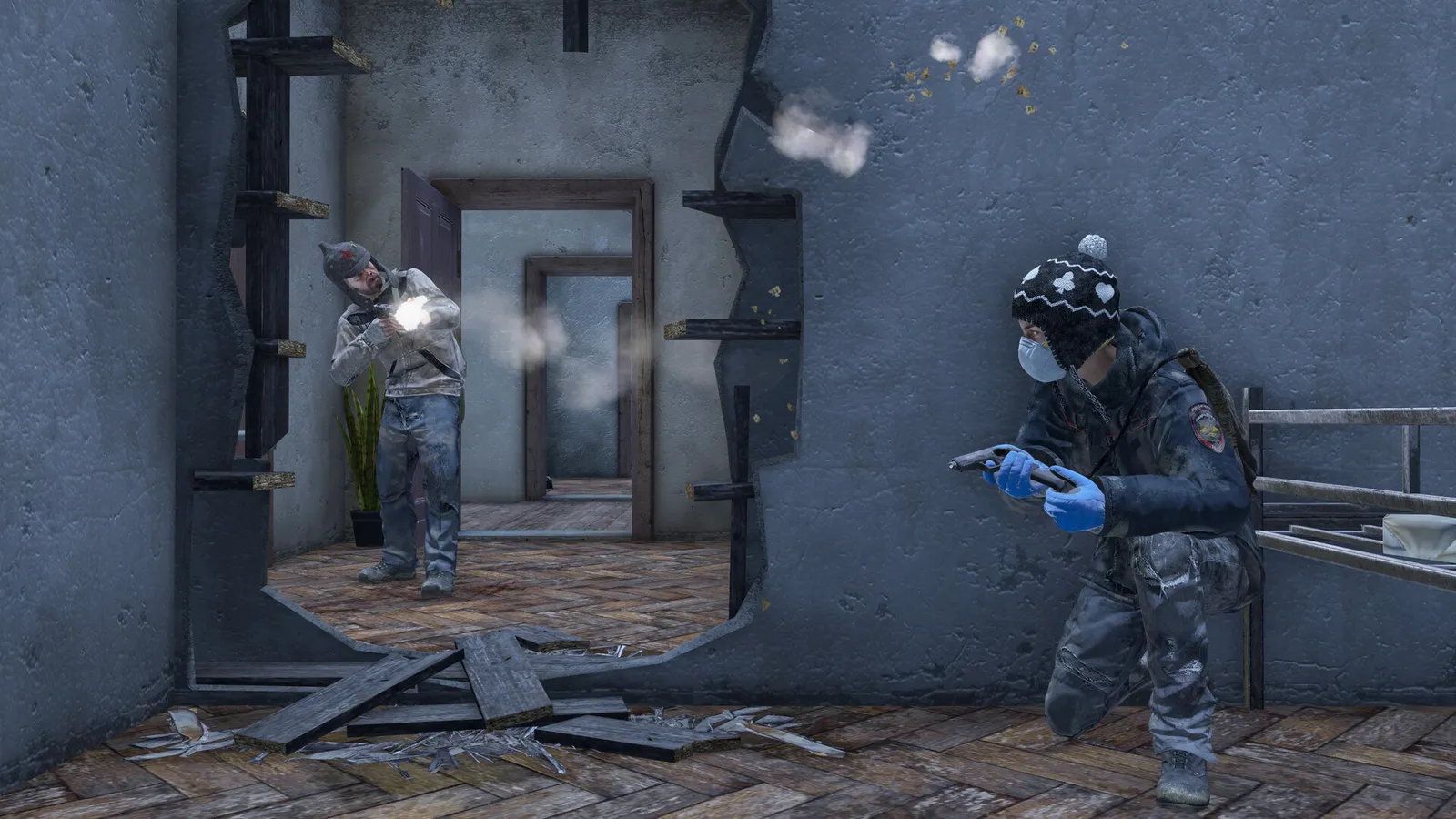 DayZ official gameplay screenshot showing cold-weather survival