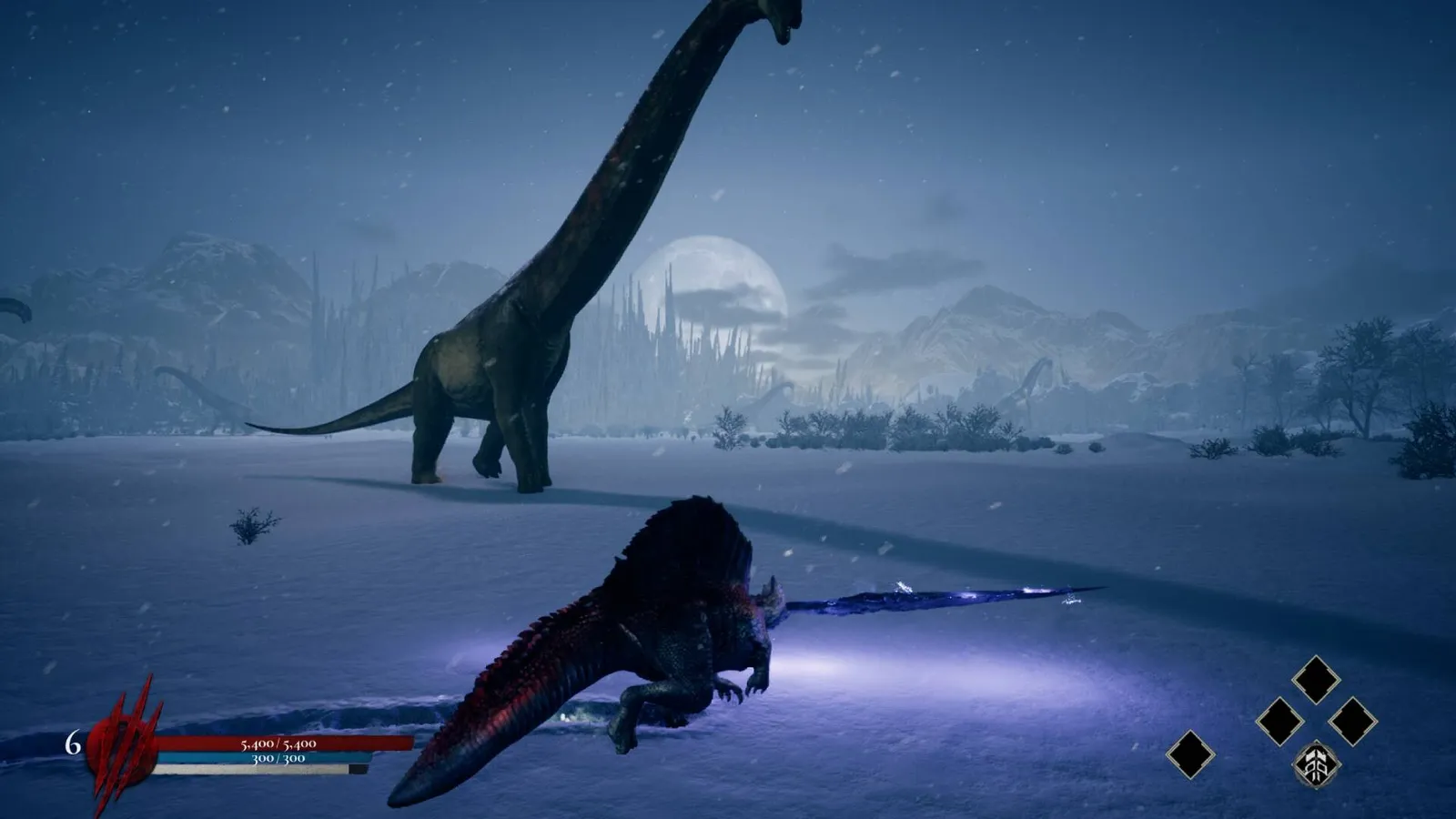 Dinoblade's dinosaur cast — official gameplay screenshot.