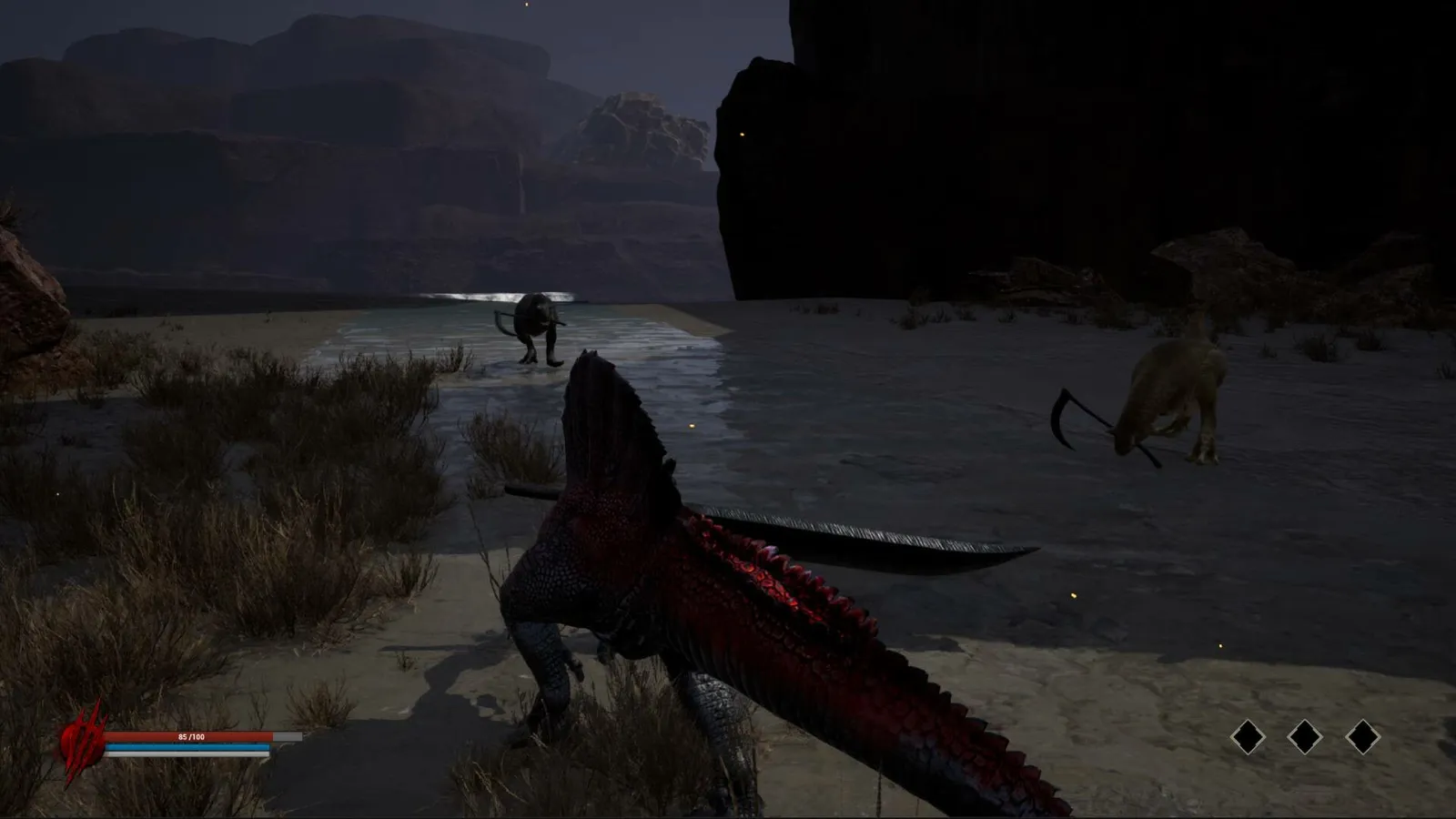 Dinoblade combat — the Spinosaurus clashing with rivals, official screenshot.