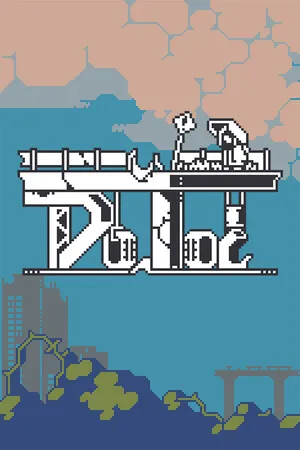 Doloc Town official key art — a cozy pixel wasteland that runs on modest hardware.