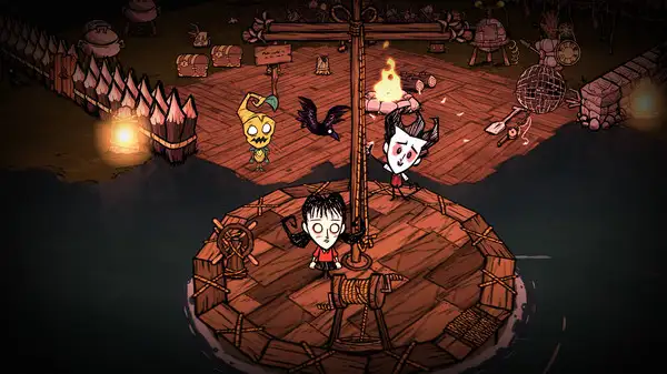 Don't Starve Together screenshot — survival camp