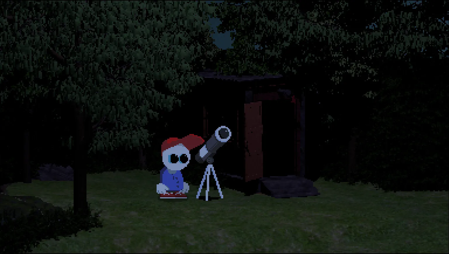 Endacopia official gameplay screenshot — Mellow the red-capped boy inside the shifting world of the computer.