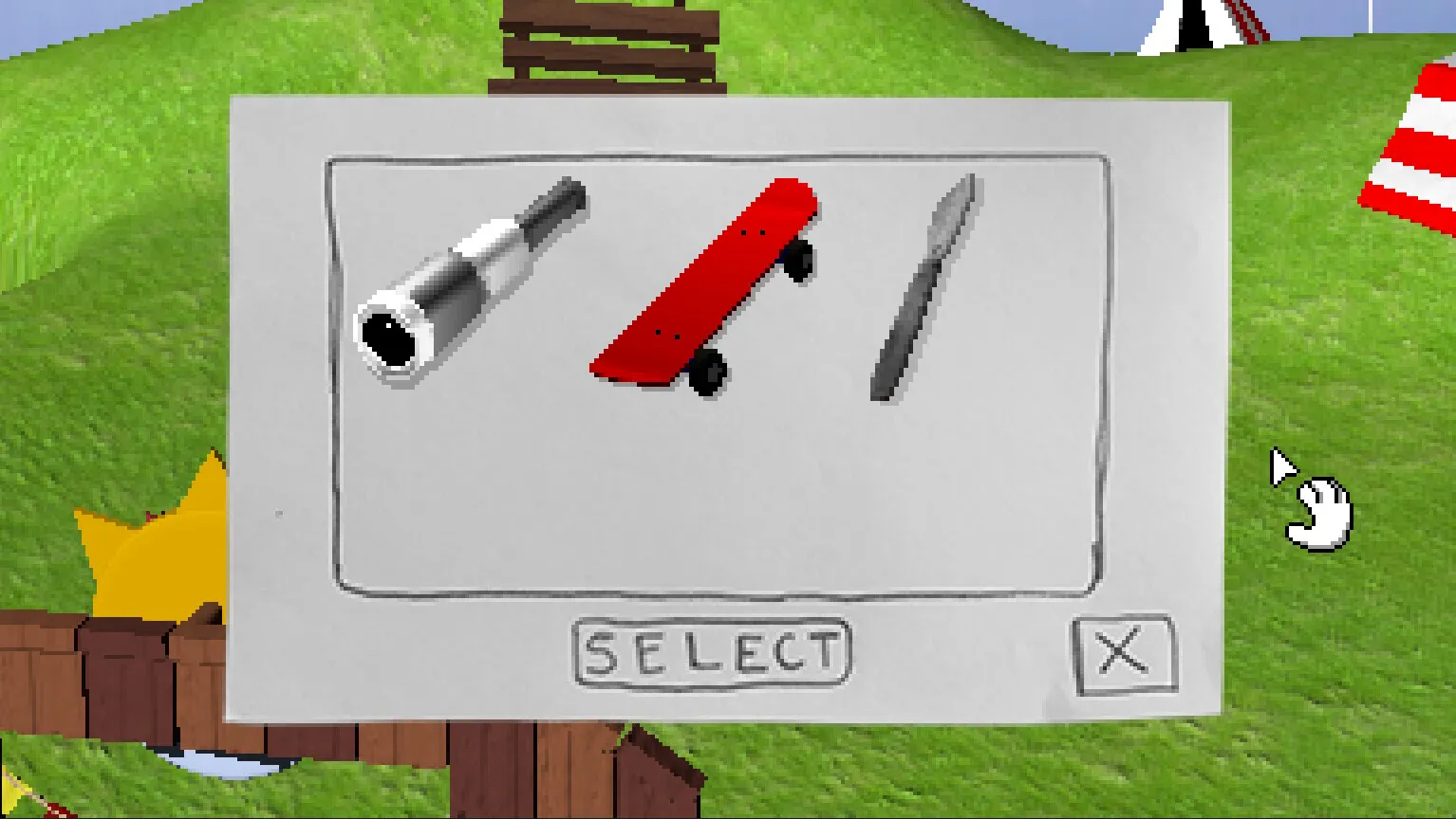 Interaction and inventory in Endacopia — nearly every object has multiple actions.
