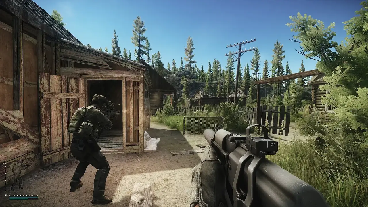 Escape from Tarkov official gameplay screenshot of an open map area