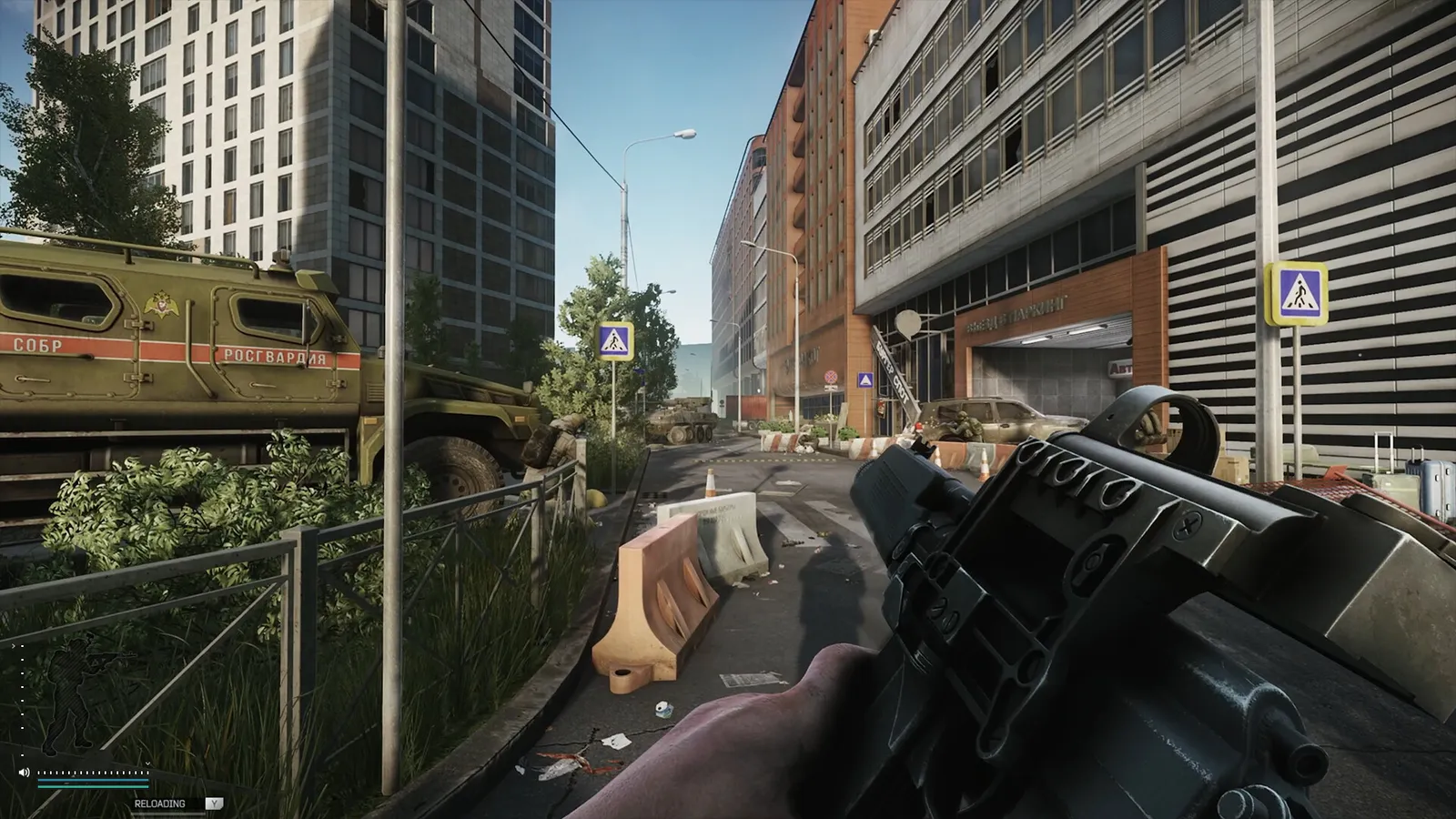 Escape from Tarkov official gameplay screenshot under overcast skies