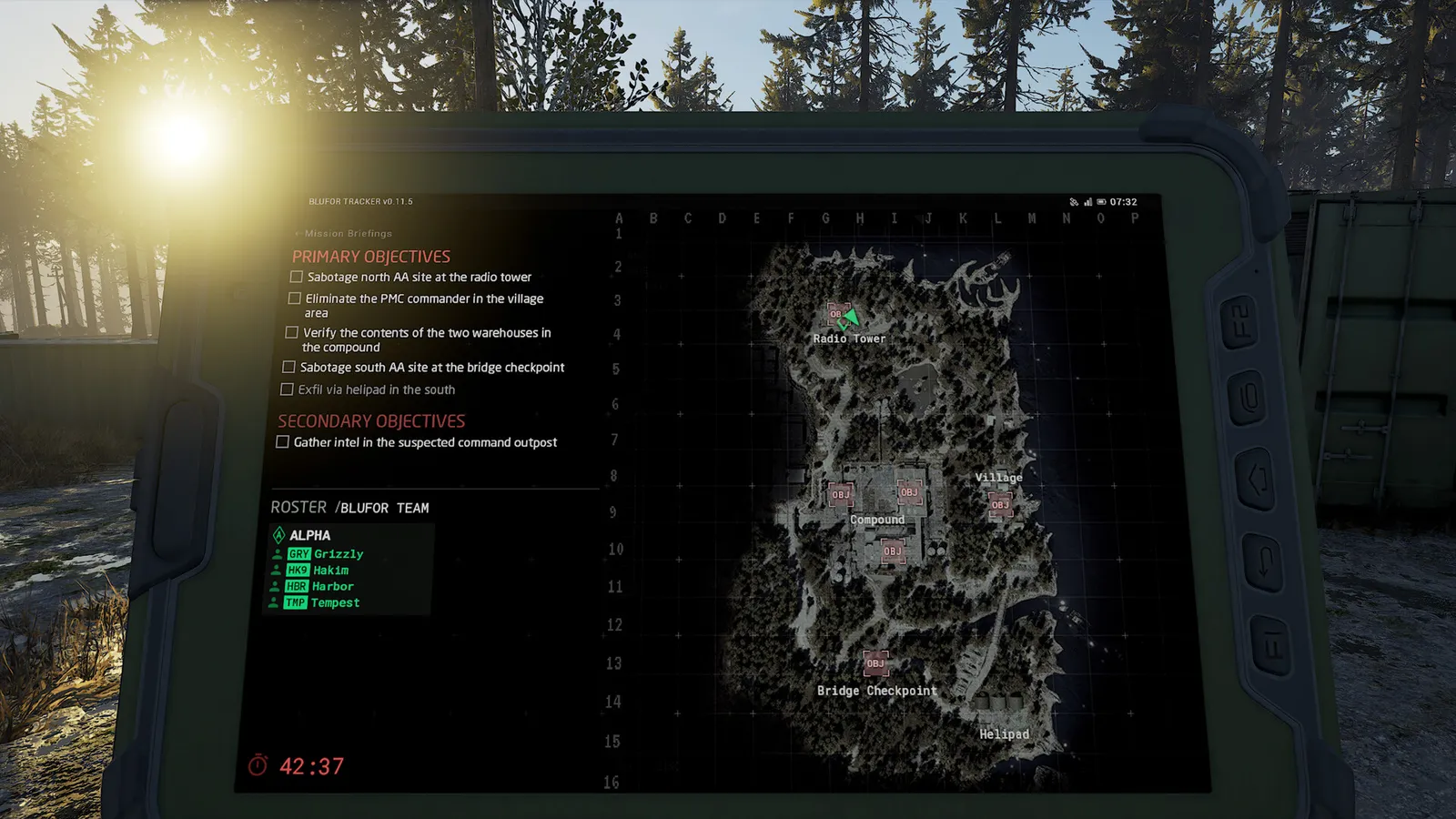 Engaging a distant target with a precision rifle — long sightlines punish low frame rates in Ground Branch.