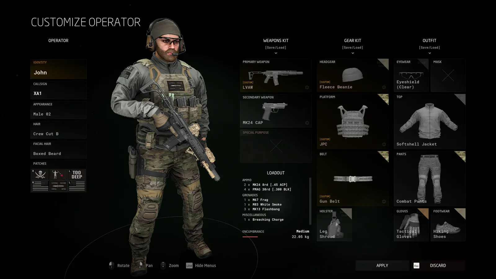 GROUND BRANCH — customizing weapon attachments in the loadout menu.