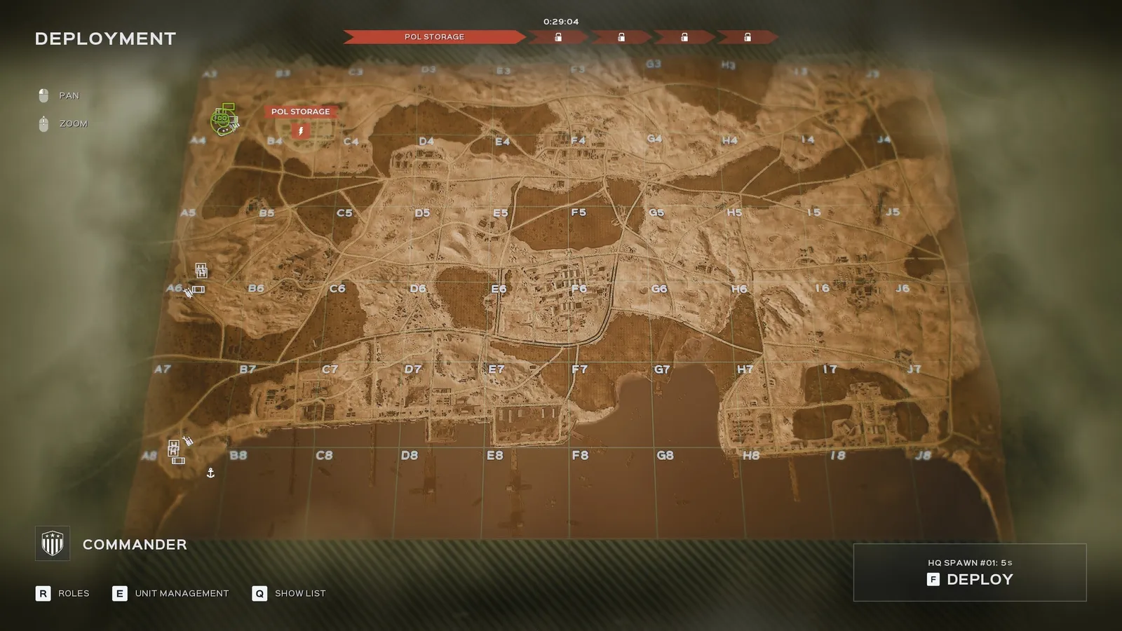 Hell Let Loose: Vietnam — Offensive mode tactical map on Cam Ranh Port, attackers' perspective.
