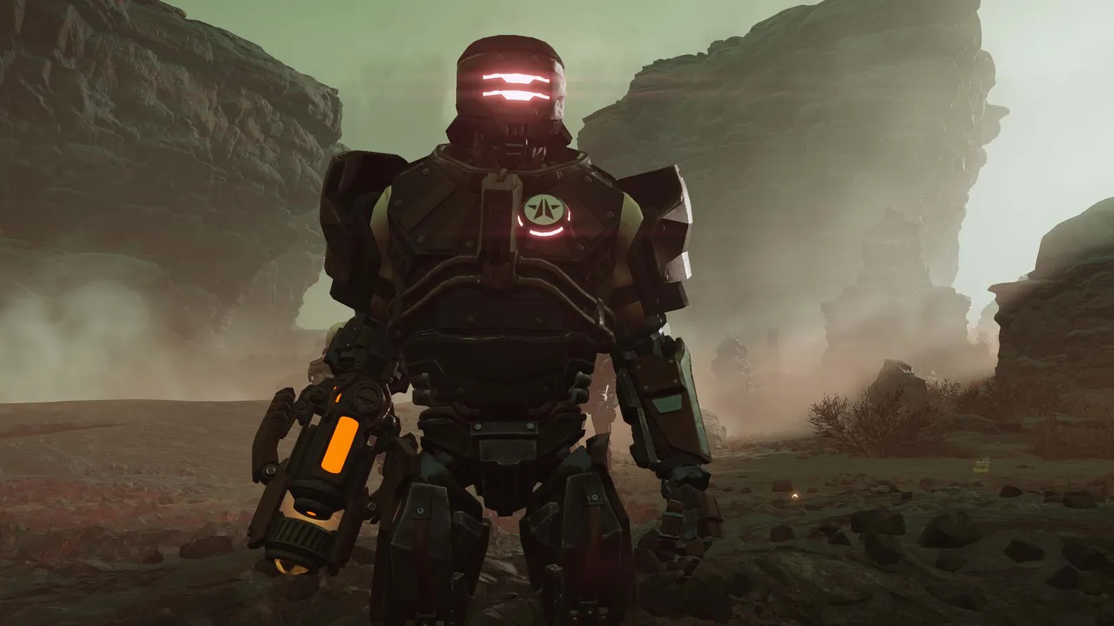 Helldivers 2 combat on the Automaton front (official screenshot from the Machinery of Oppression update, Xbox Wire)