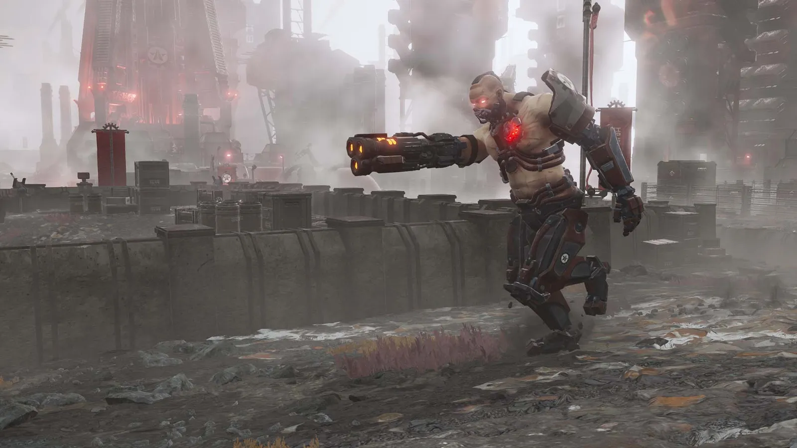 Helldivers 2 combat on the front line (official screenshot from the Machinery of Oppression update, Xbox Wire)