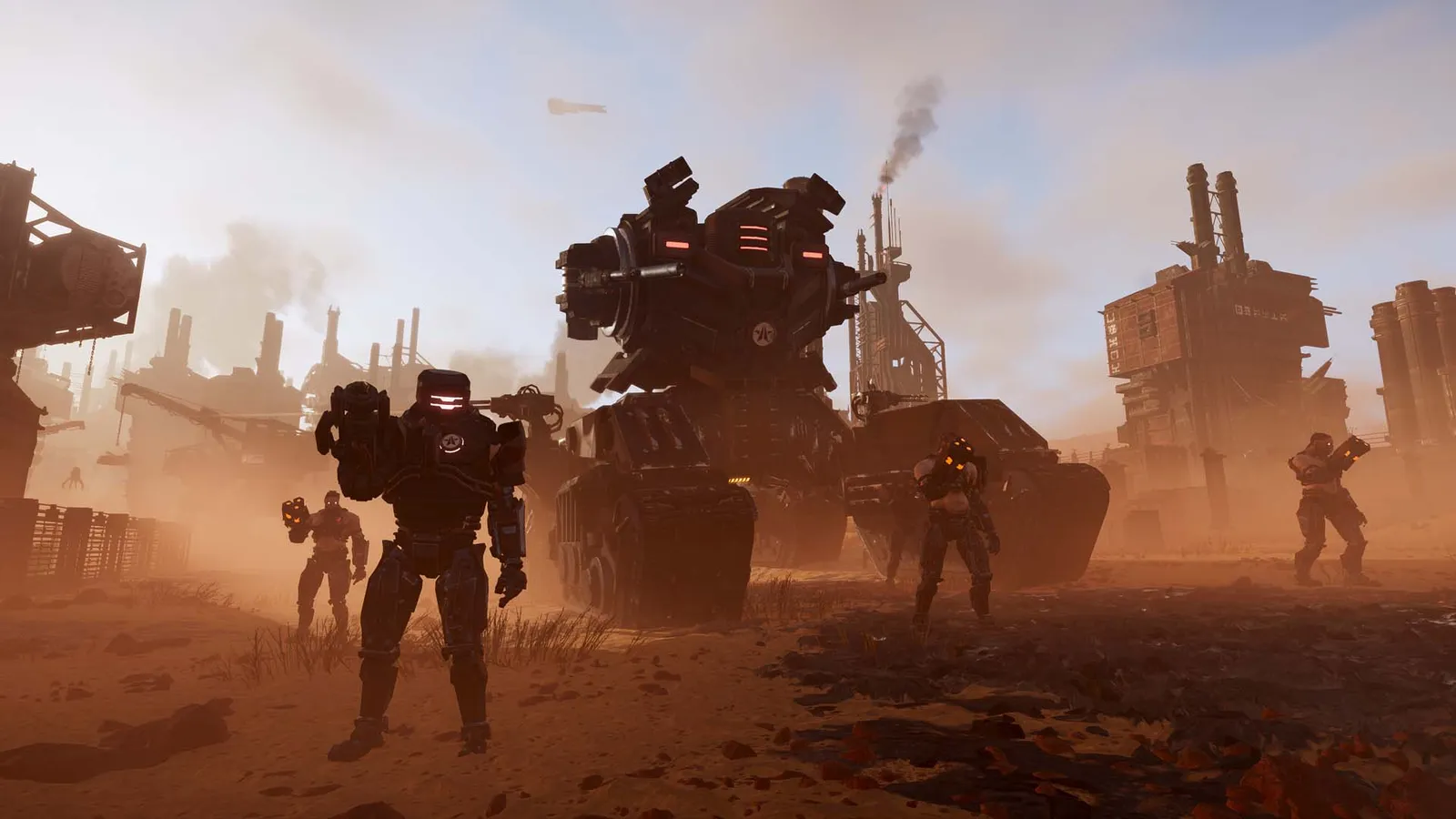 Helldivers 2 Helldivers fighting a Terminid horde (official Steam store screenshot)