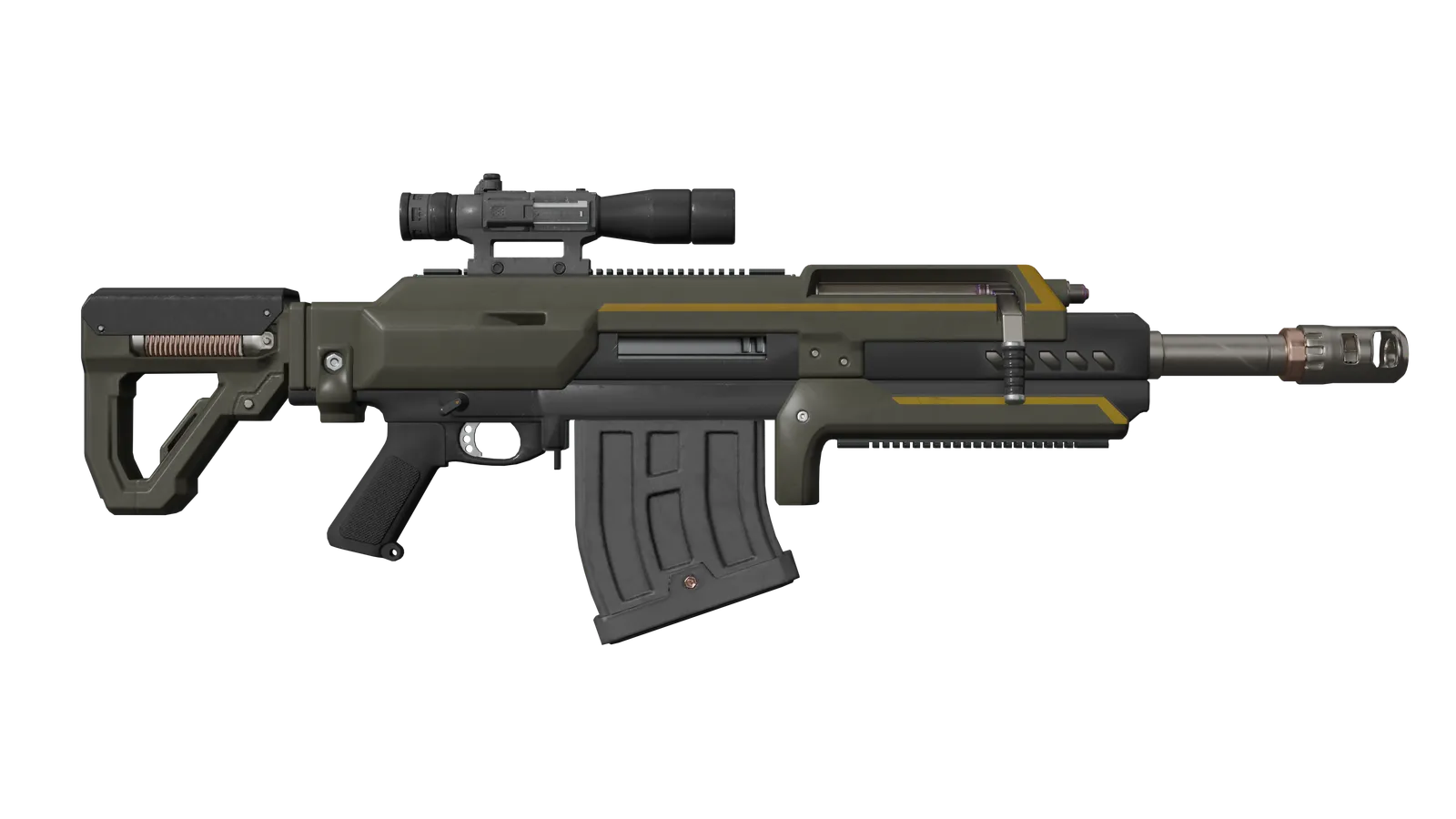 Helldivers 2 R-36 Eruptor bolt-action explosive rifle render (official game asset)