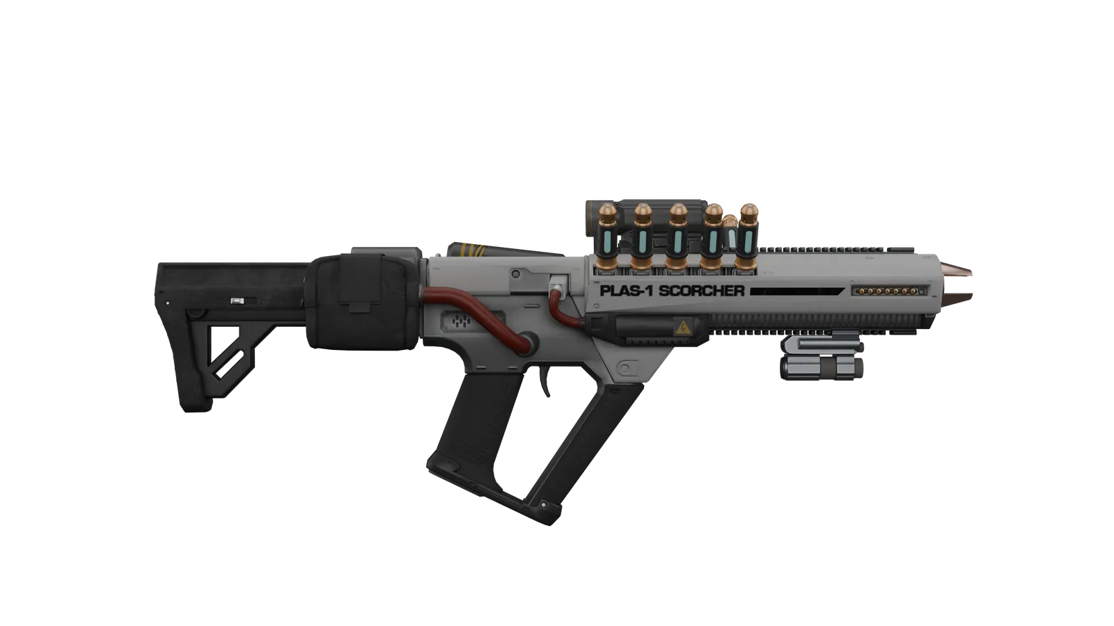 Helldivers 2 PLAS-1 Scorcher plasma rifle render (official game asset)