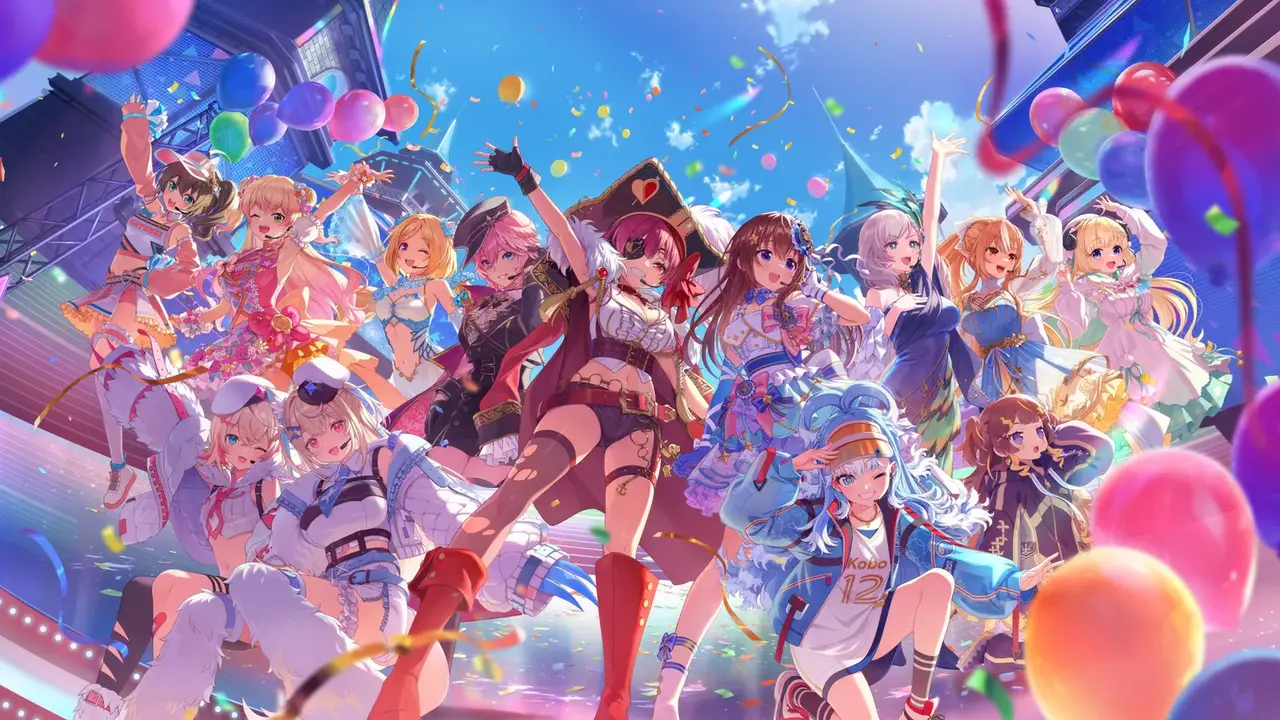 hololive Dreams key visual with the playable holomem lineup.