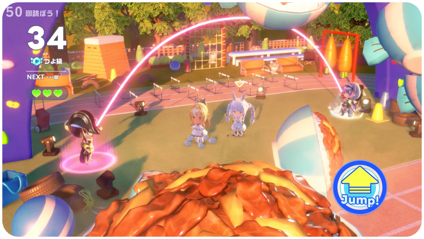 hololive Dreams mini-games mode with the available game lineup.