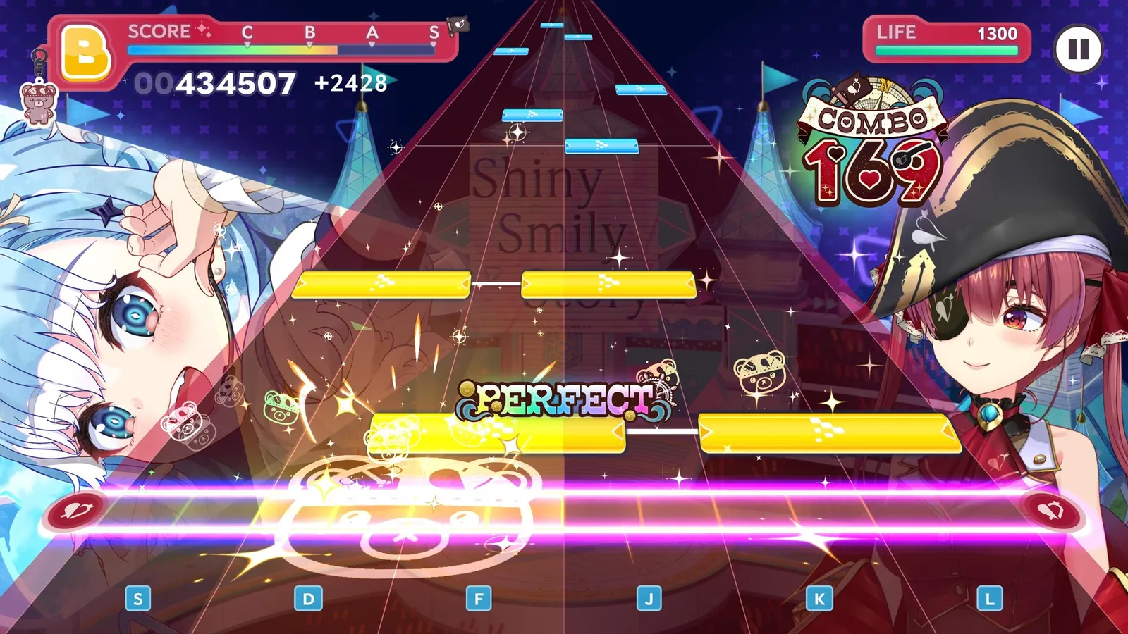 hololive Dreams Create Chart editor with the note placement grid.