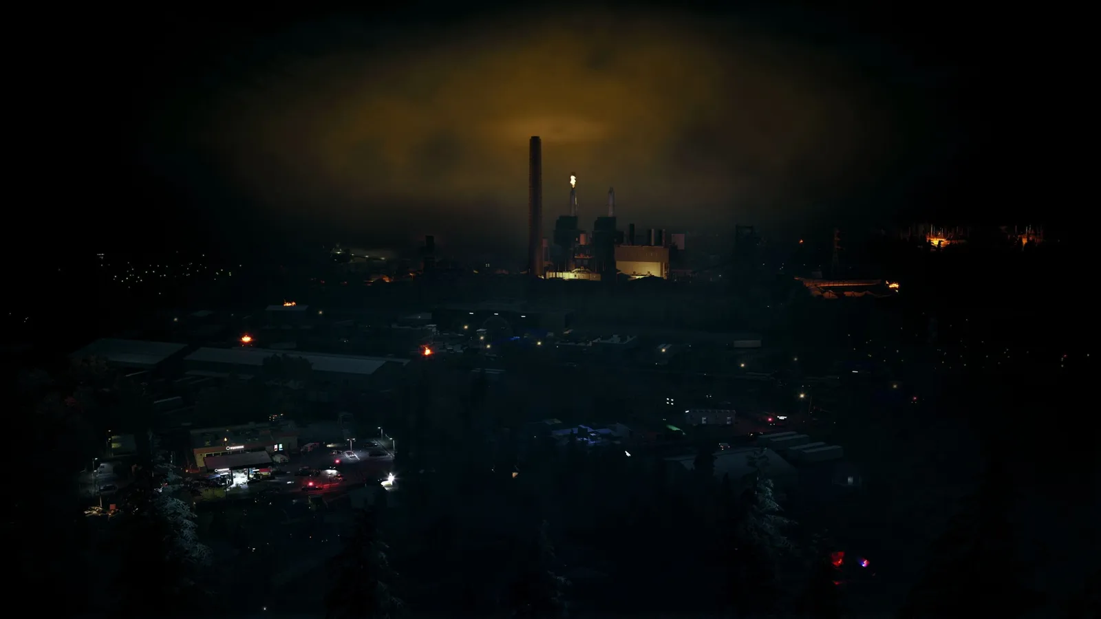 The Power Plant at night — the visual load this game puts on your GPU.