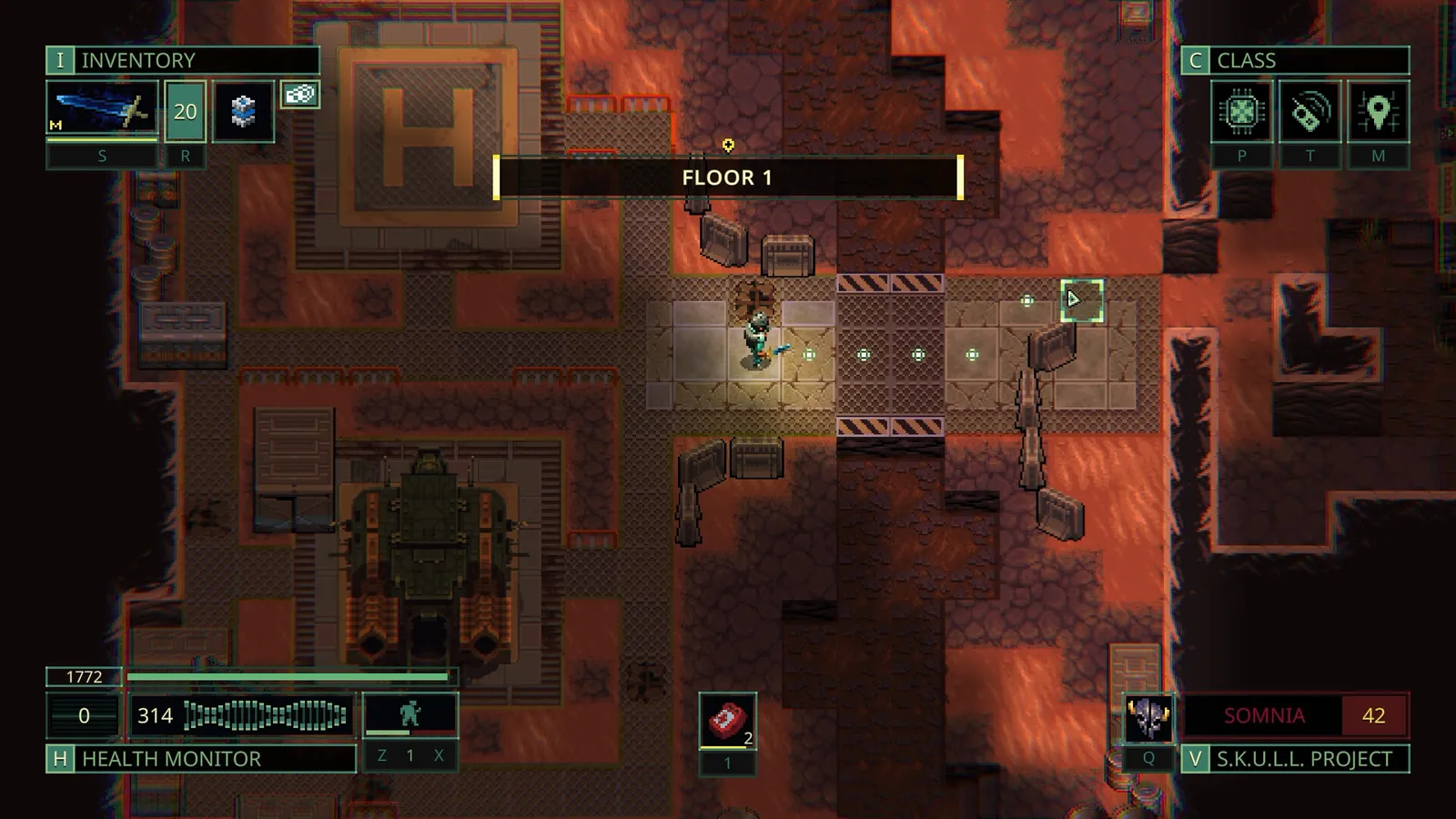 Quasimorph — RealWare storyline mission, cyberpunk station combat.