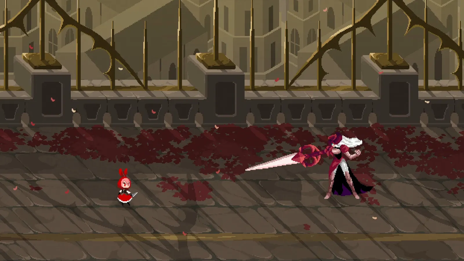 Ruby reading a boss with the Focus observation cone mid-fight