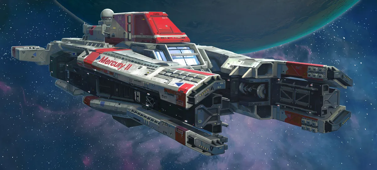 The Mercury II ship poster from the Subnautica universe