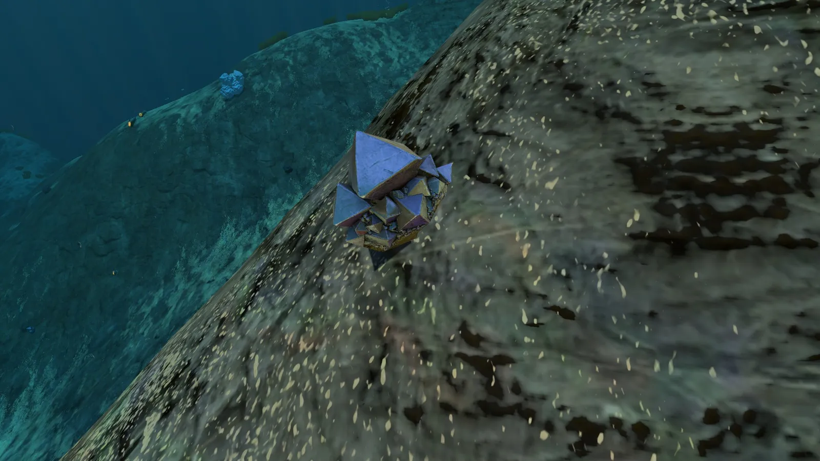 Magnetite in the Mountains biome — official Subnautica Wiki screenshot