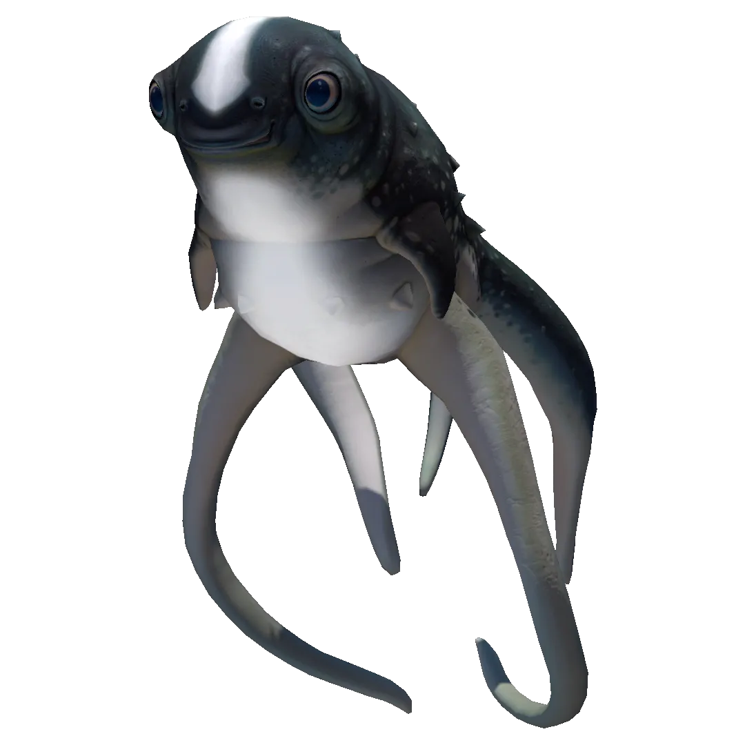 A Cuddlefish in Subnautica — the pet hatched from a Cuddlefish Egg