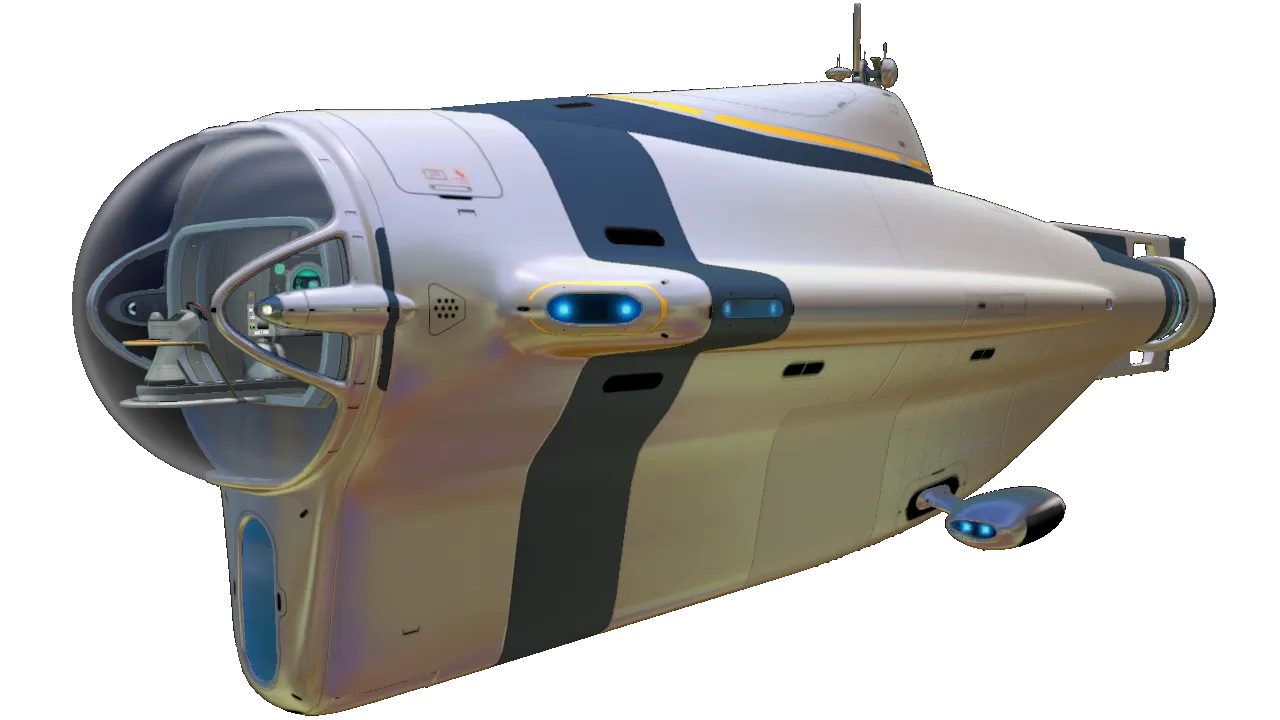 The Cyclops submarine seen from outside in Subnautica