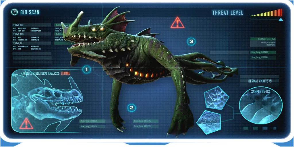 A Sea Dragon Leviathan in Subnautica — the largest aggressive predator