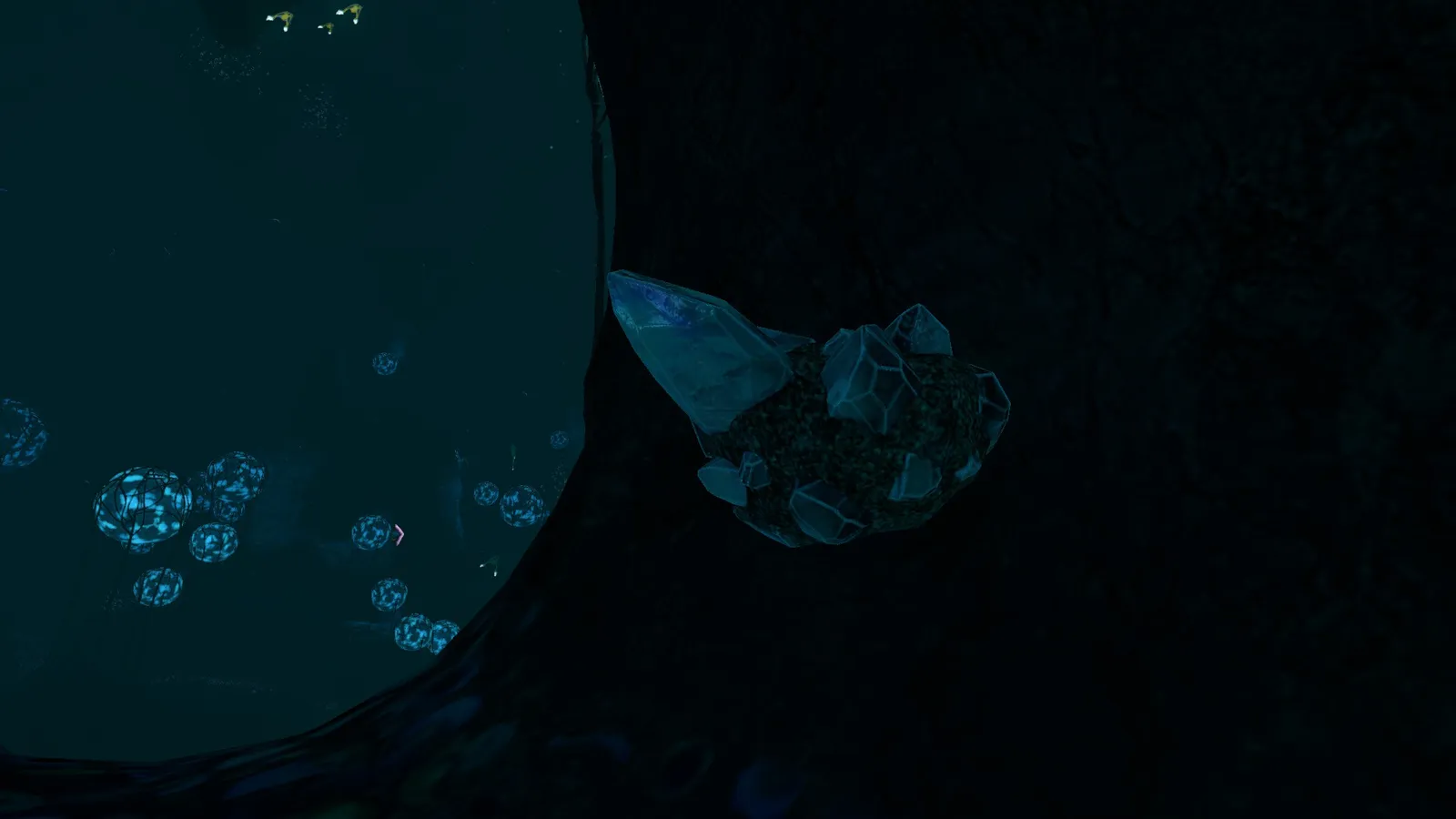 Diamond crystals in the Deep Grand Reef of Subnautica