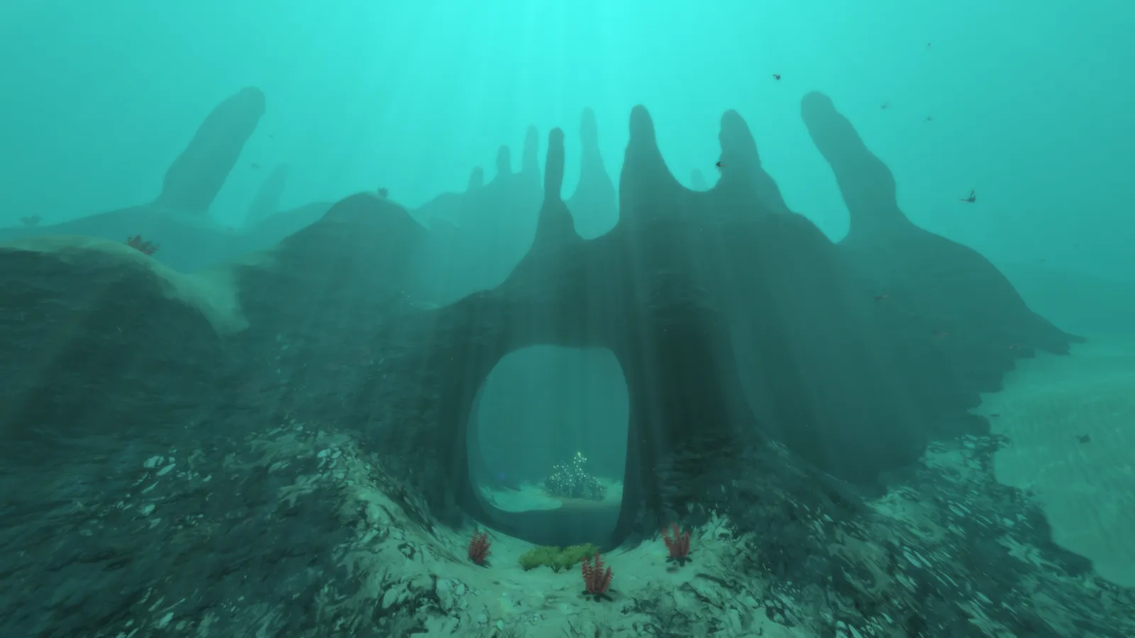 Official Sparse Reef biome screenshot from the official Subnautica Wiki